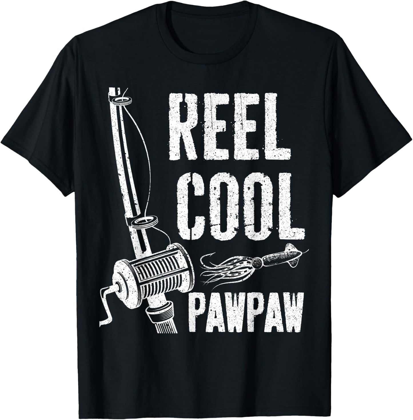 Reel Cool Pawpaw Shirt Men Fishing Fisherman Fathers Day T-Shirt - T-Shirt | Black