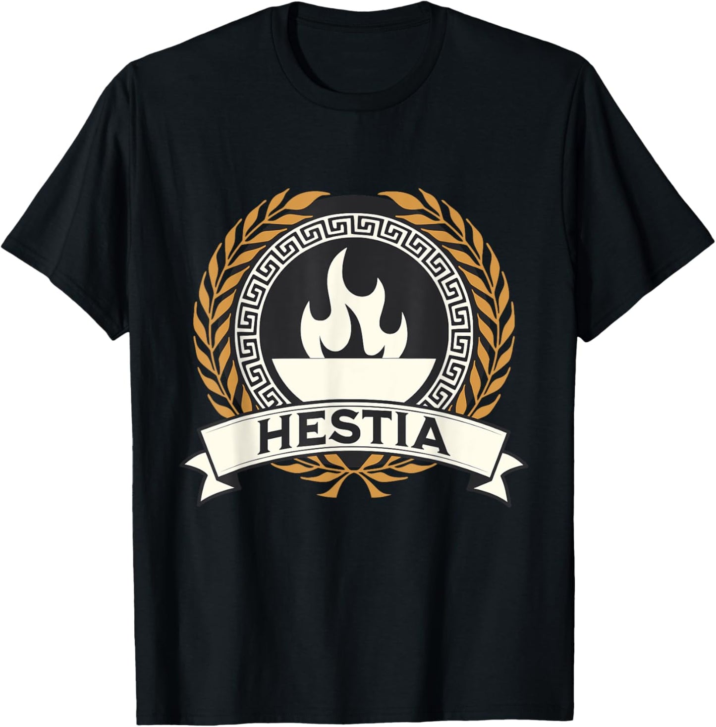Hestia Ancient Greek Goddess Symbol T-Shirt - T-Shirt | Black