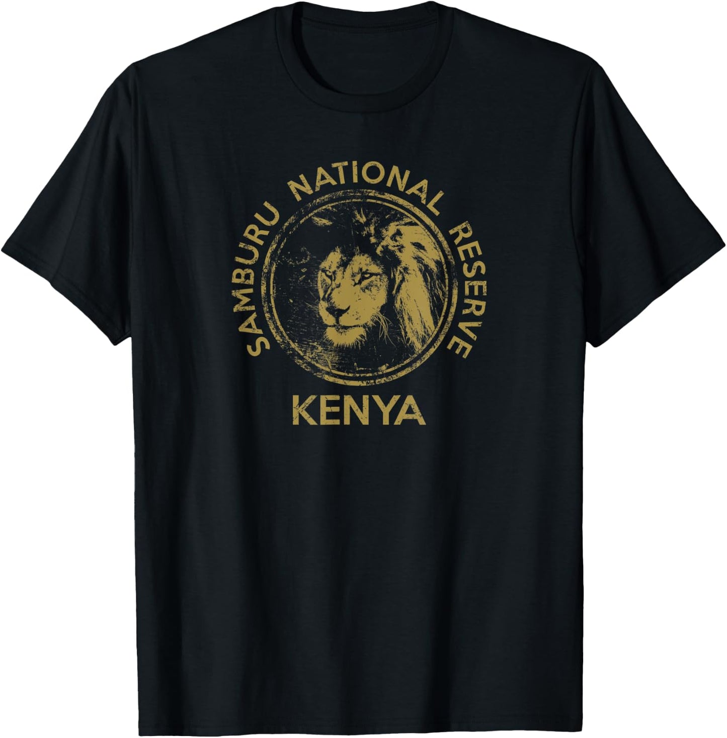 KENYA Lion Samburu National Reserve African T Shirt T-Shirt - T-Shirt | Black