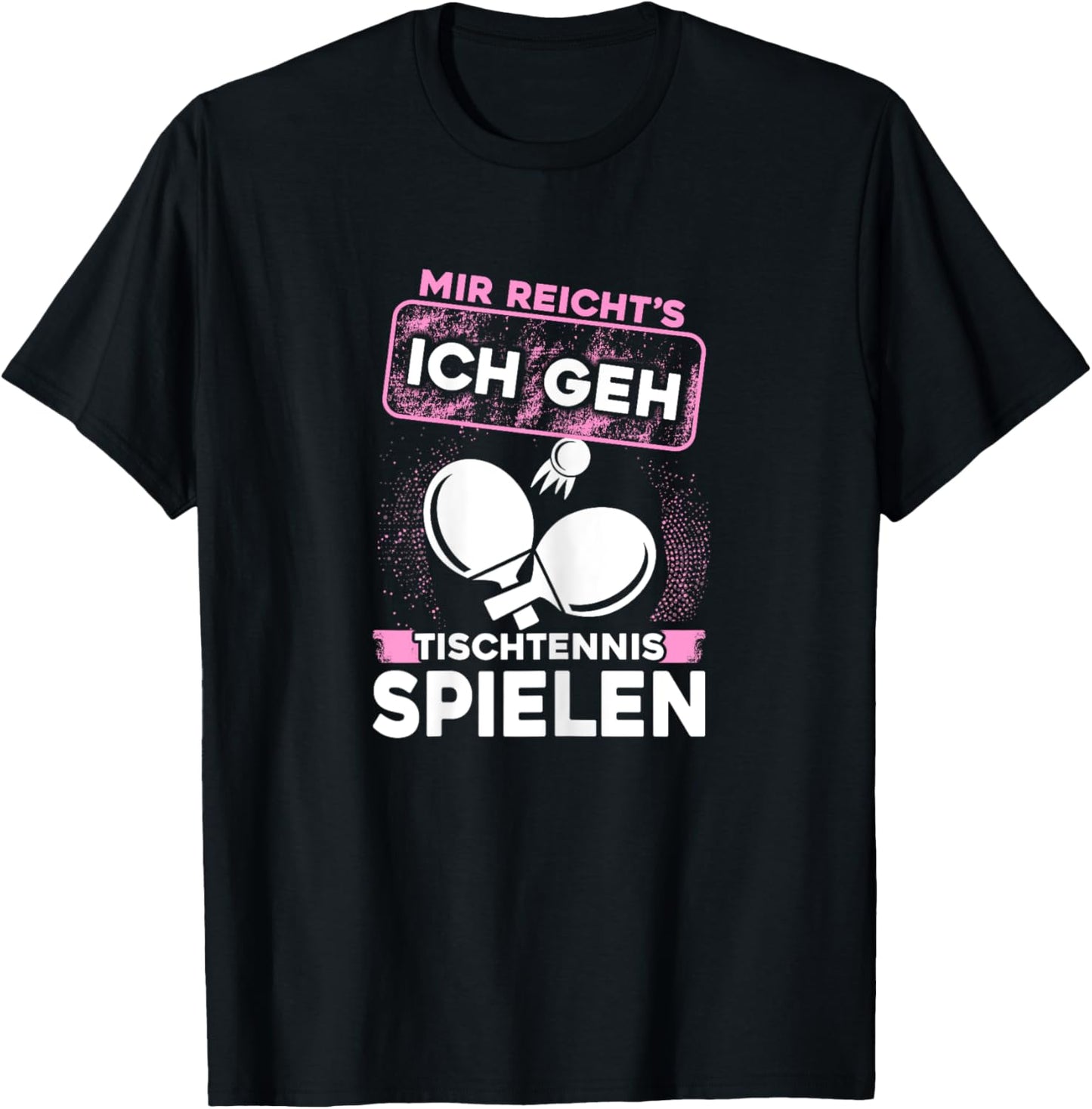 Damen Tischtennis Tischtennisschläger Tischtennisball Frauen T-Shirt - T-Shirt | Black
