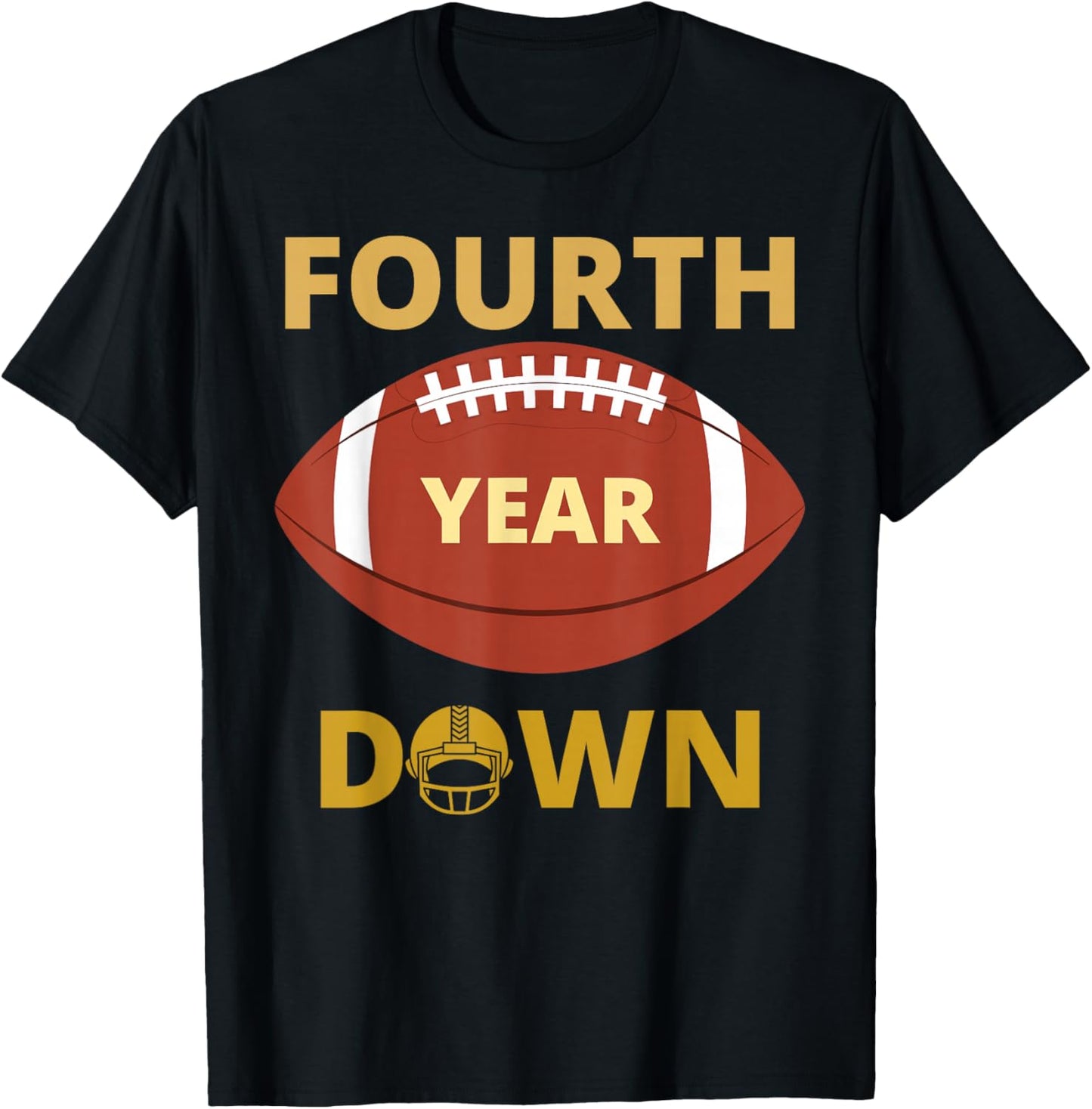 4th Down Football Themed Birthday Party Boys Sports Outfit T-Shirt - T-Shirt | Black
