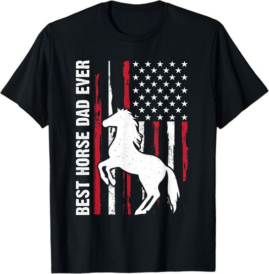 best horse dad ever Riding Cowboy Horseback Father's Day T-Shirt - T-Shirt | Black