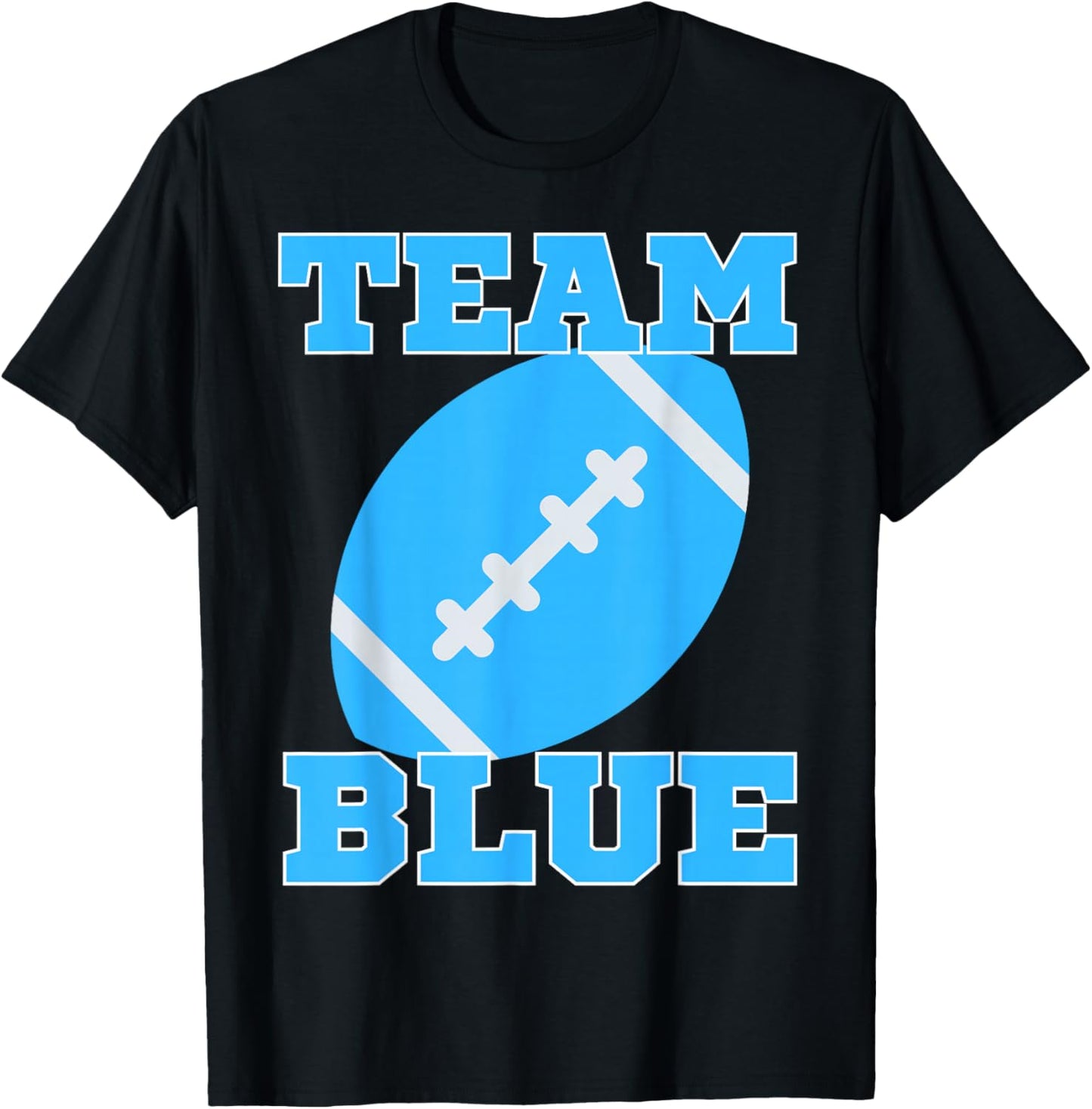 TEAM BLUE Gender Reveal Team Boy Football T-Shirt - T-Shirt | Black