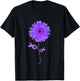 Cancer Warrior Purple Ribbon Gift Pancreatic Cancer T-Shirt - T-Shirt | Black