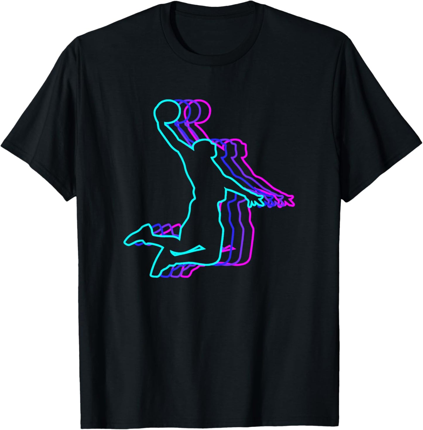 Threadrock Vintage Retro Classic Basketball Player - -Adults, Black, Small T-Shirt - T-Shirt | Black