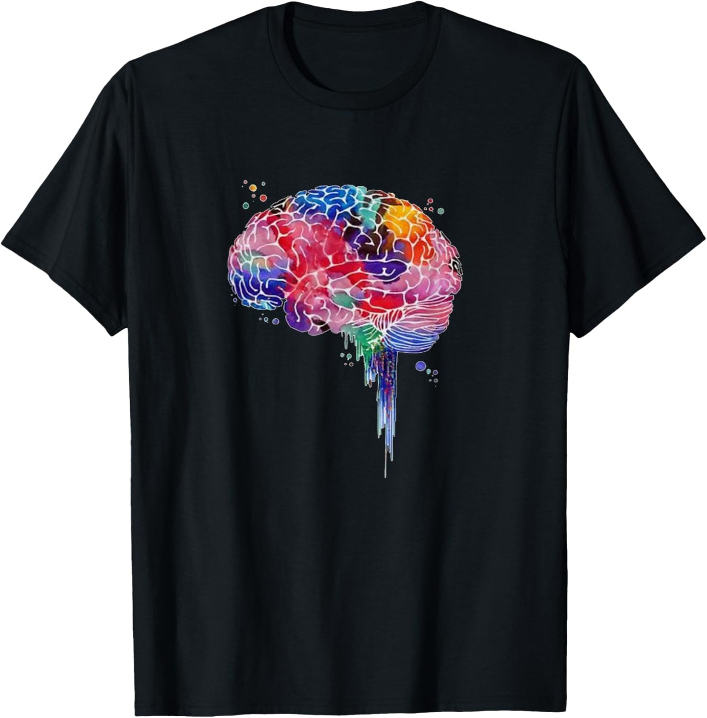 Colourful brain love science human anatomy brain T-Shirt - T-Shirt | Black