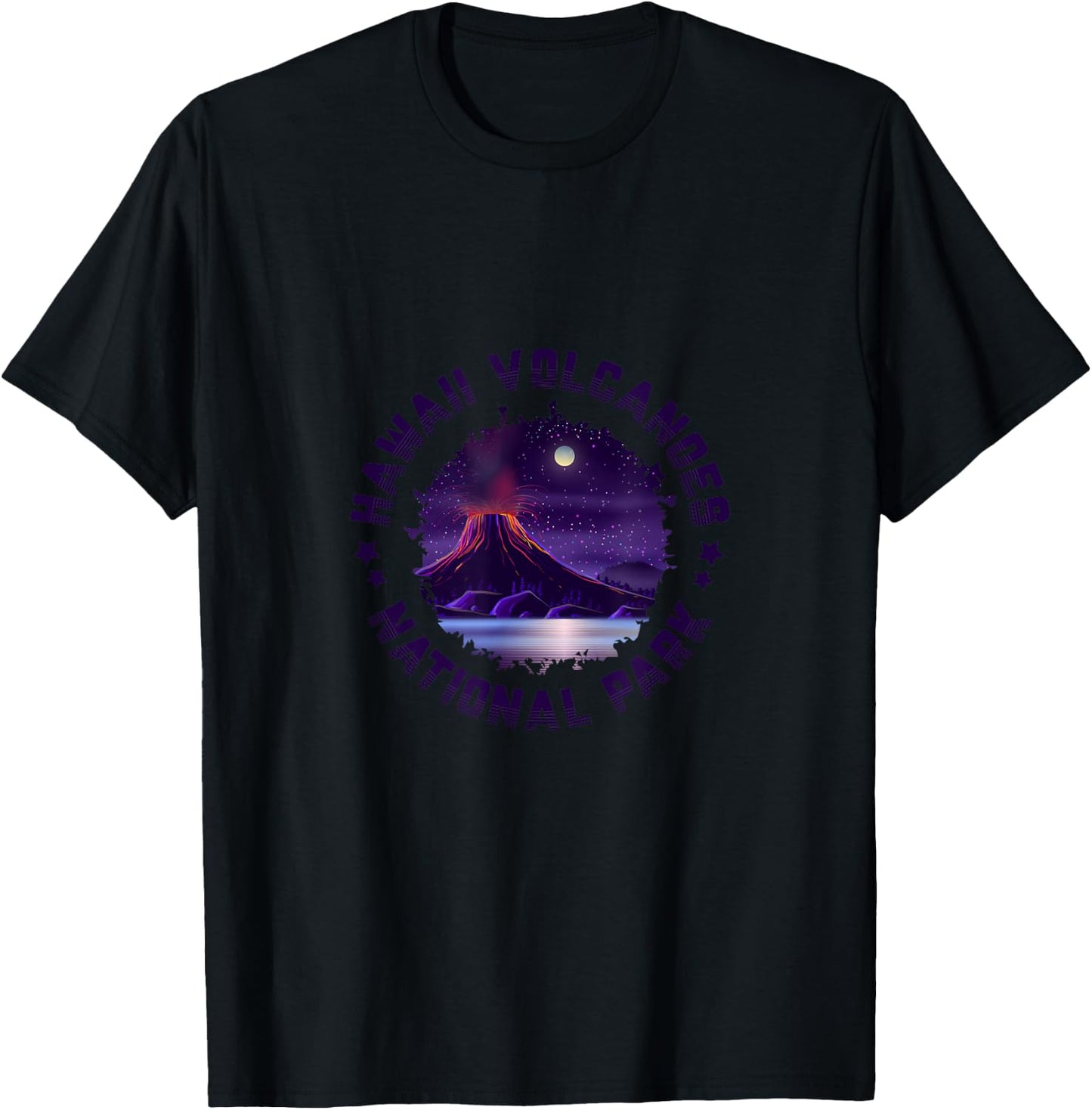 Moonlight Hawaii Volcanoes National Park T-Shirt - T-Shirt | Black