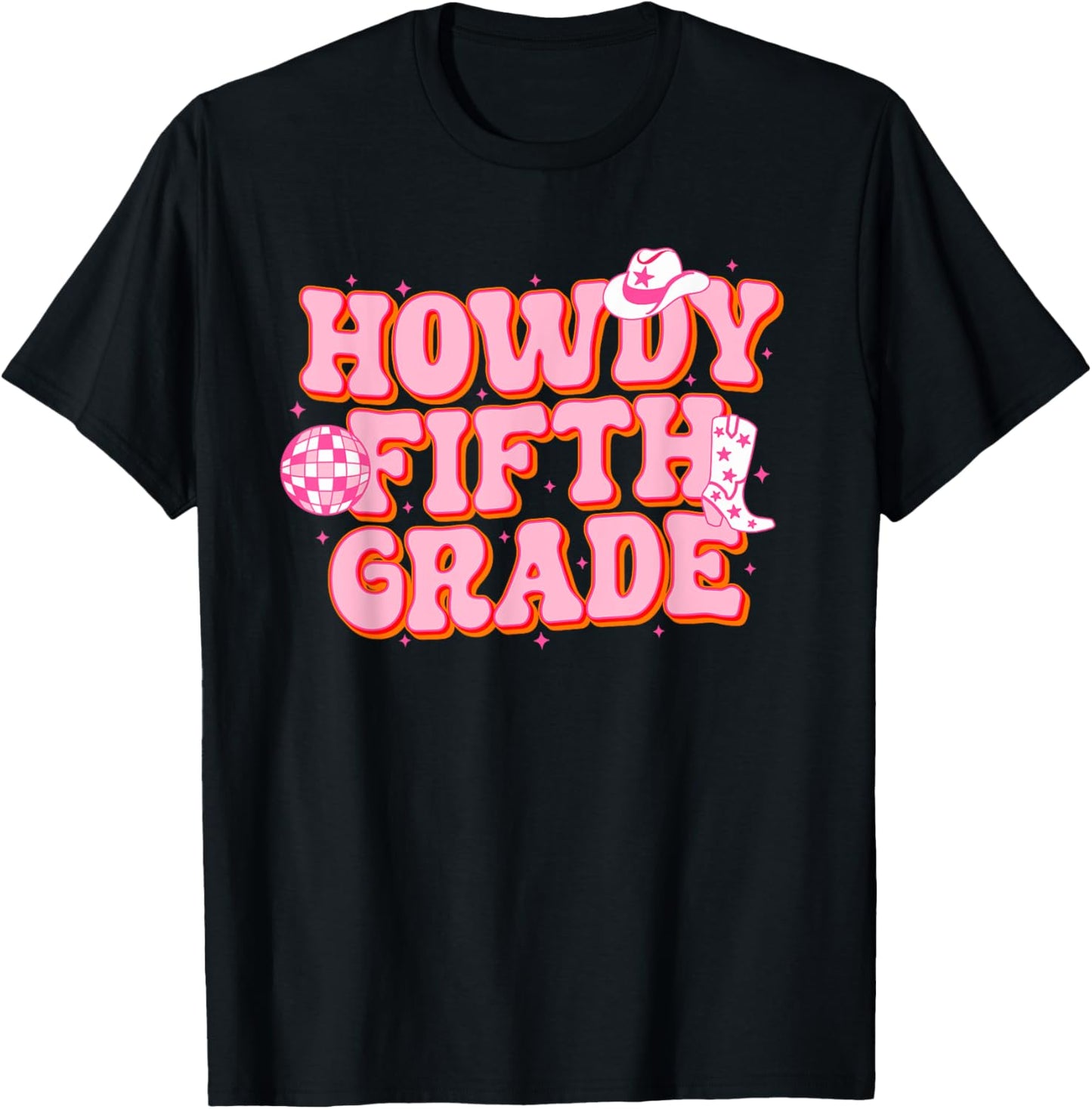 Howdy Fifth Grade Cowgirl Teacher 5th Grade Back To School T-Shirt - T-Shirt | Black