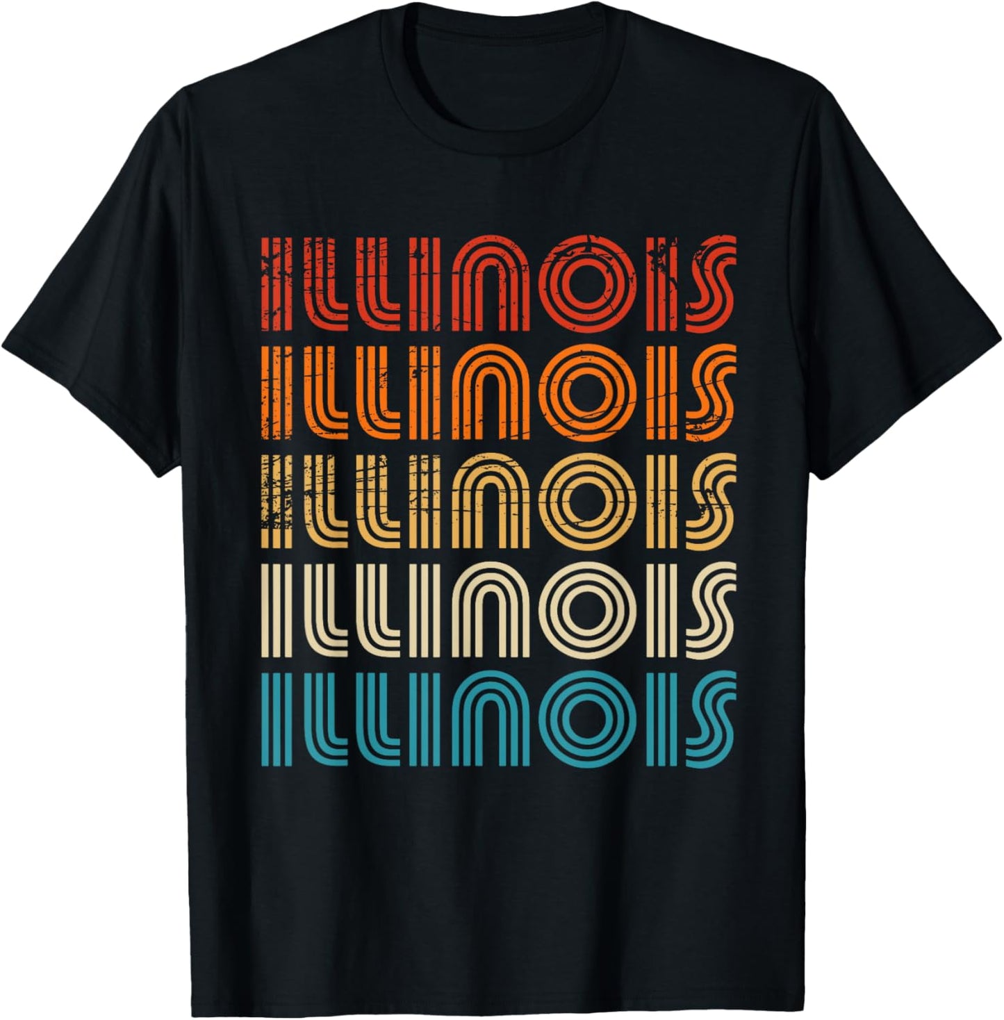 Illinois State Retro Vintage Women Youth T-Shirt - T-Shirt | Black