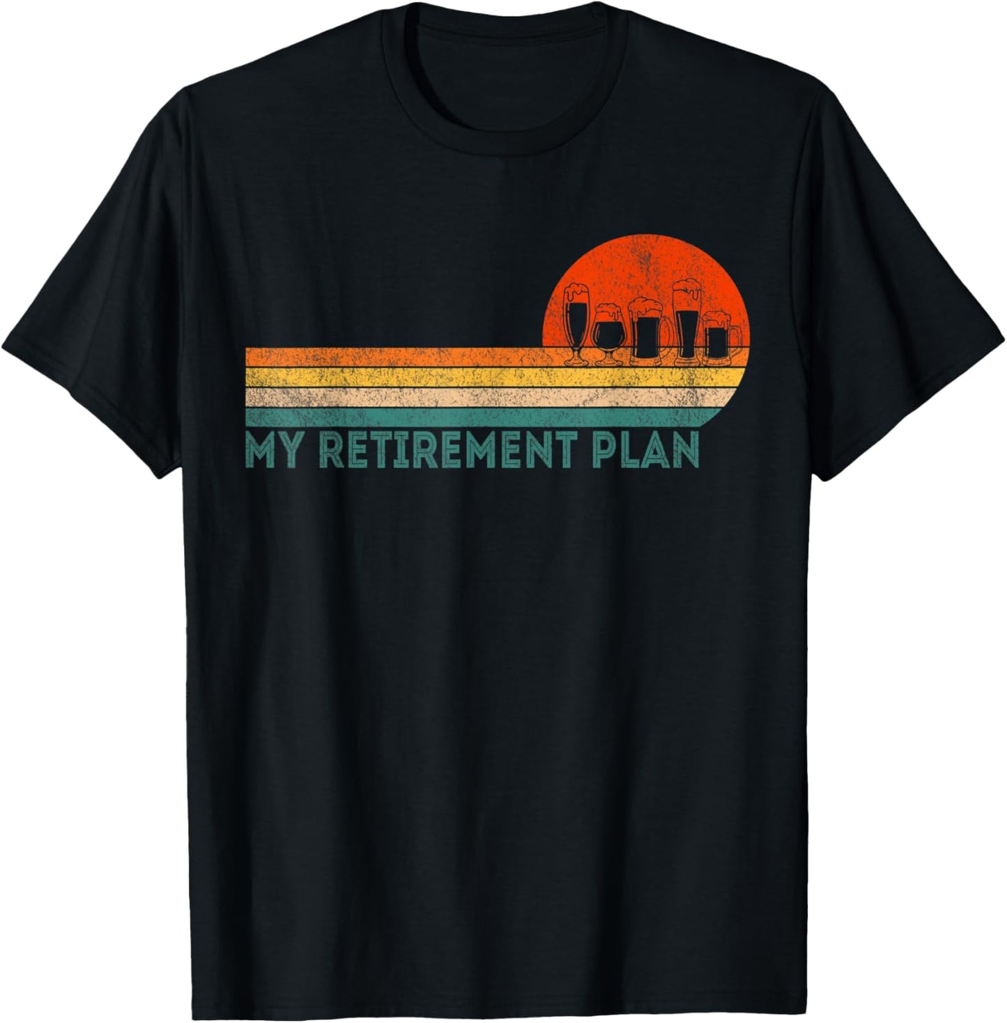 Funny Retired Retirement Plan Home Brewing Crafts Beer T-Shirt - T-Shirt | Black