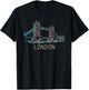 Tower Bridge London Unique Hand Drawn Art T-Shirt - T-Shirt | Black
