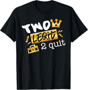 Two Legit To Quit Party Decorations Boy 2nd Birthday Hip Hop T-Shirt - T-Shirt | Black