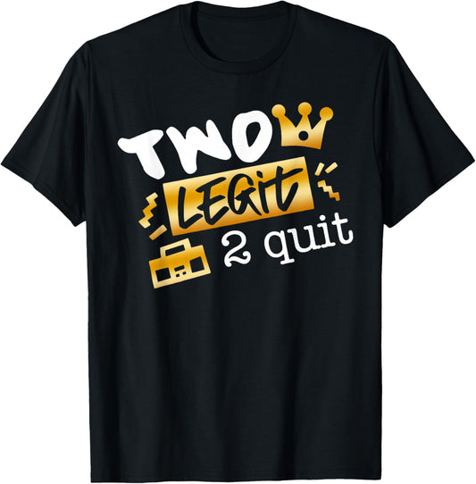 Two Legit To Quit Party Decorations Boy 2nd Birthday Hip Hop T-Shirt - T-Shirt | Black