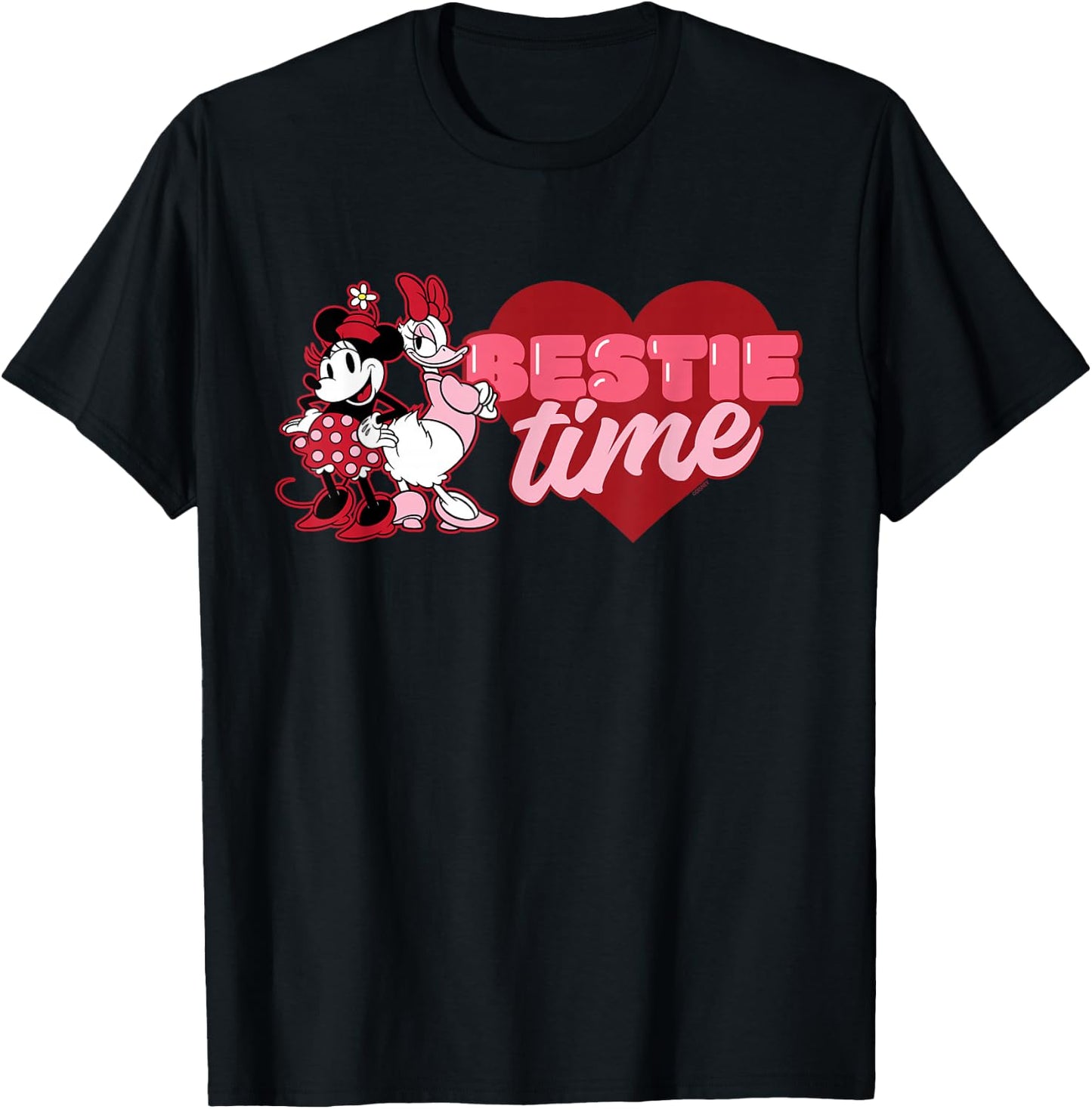Disney Minnie & Daisy Valentine’s Day Bestie Time Matching T-Shirt - T-Shirt | Black
