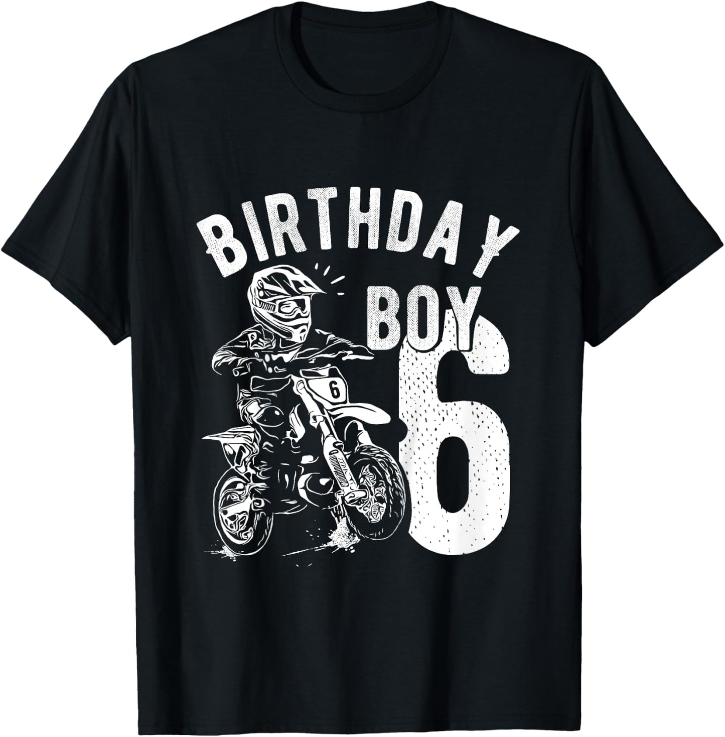 Kids 6 years old kid - Birthday boy - Dirt bike - Motorcycle T-Shirt - T-Shirt | Black