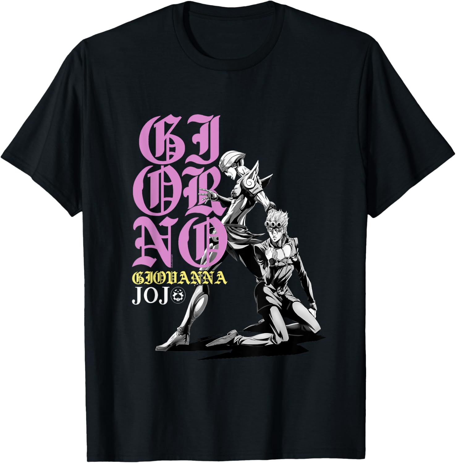 JoJo's Bizarre Adventure Giorno & Golden Wind Pose Anime T-Shirt - T-Shirt | Black