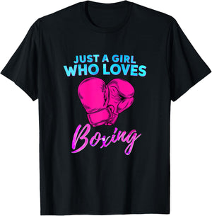 Just a Girl Who Loves Boxing Girls Boxing Gift T-Shirt - T-Shirt | Black