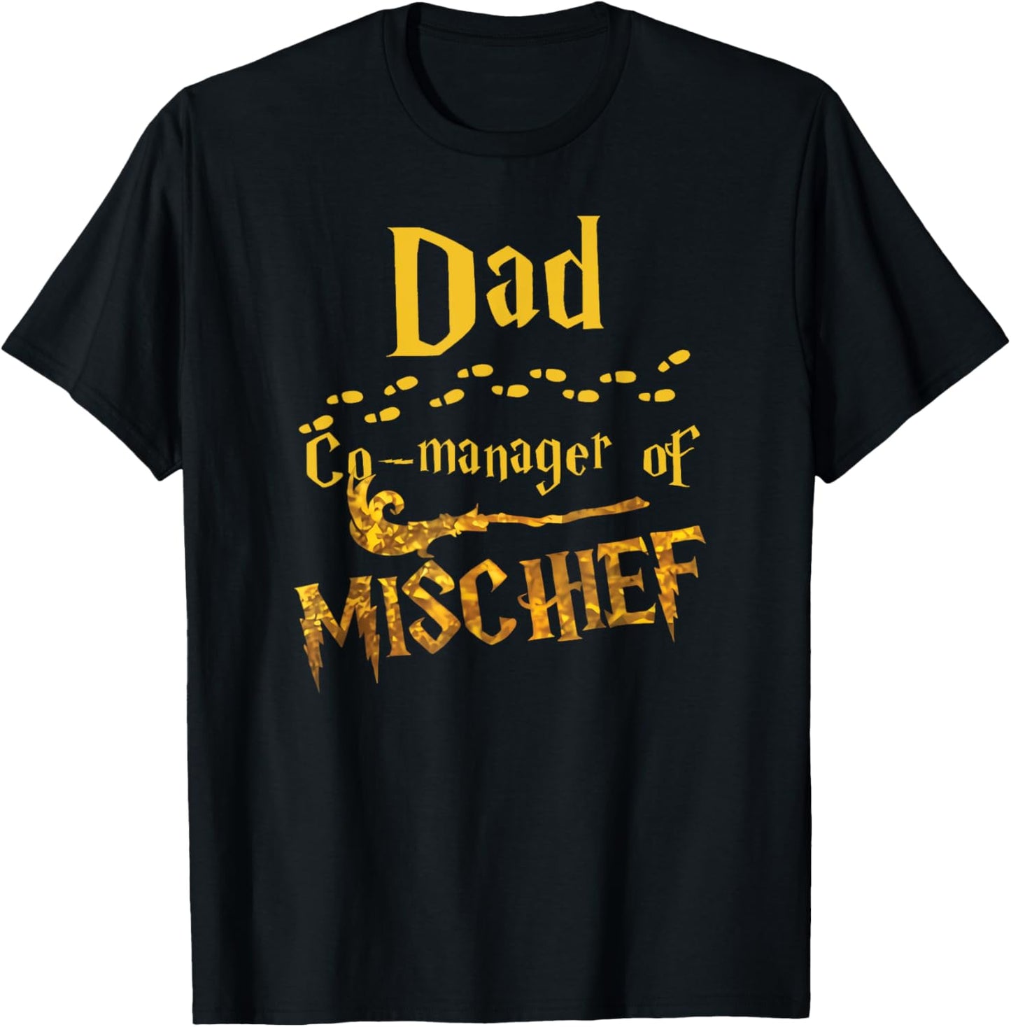 Magical Dad Manager of Mischief Birthday Family Matching T-Shirt - T-Shirt | Black
