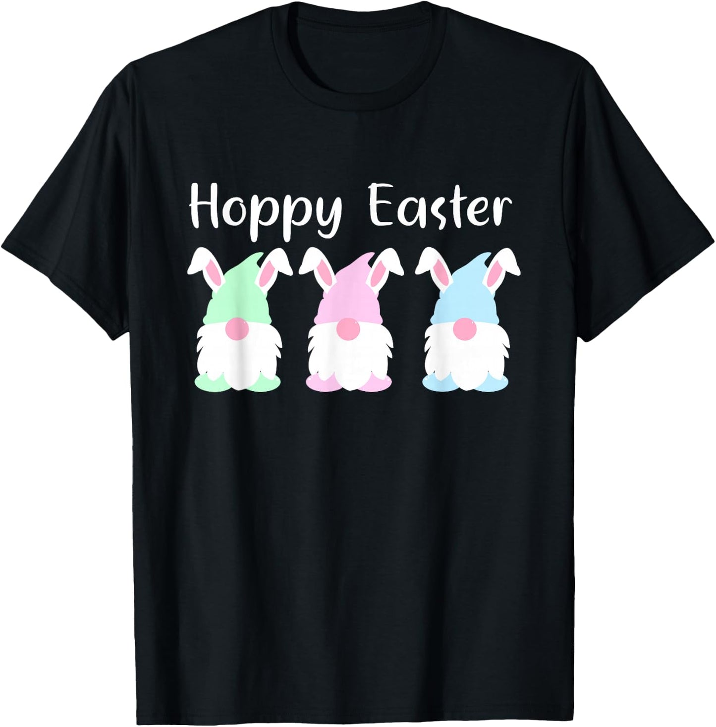 Easter Bunny Gnome Shirt Happy Easter Pun Spring Decor T-Shirt - T-Shirt | Black