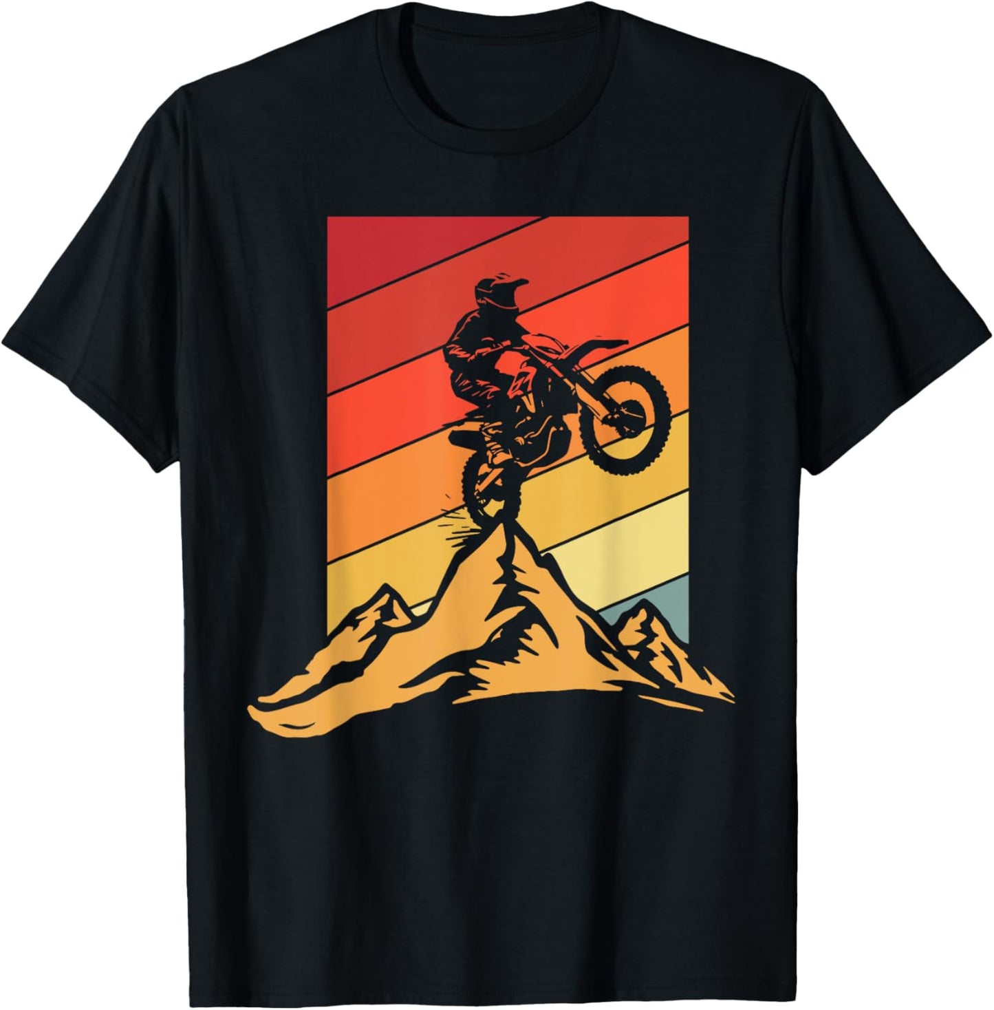 Classic Dirt Bike Motocross MX Rider OffRoad Mountain Enduro T-Shirt - T-Shirt | Black