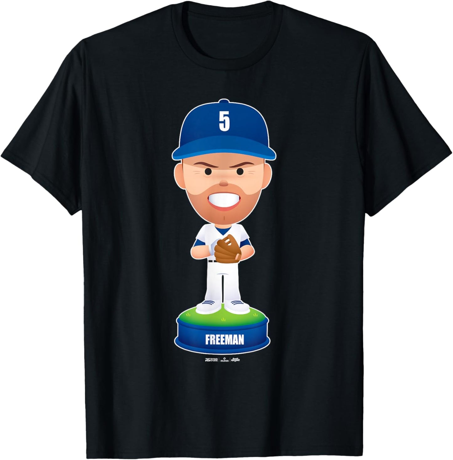Freddie Freeman Los Angeles Baseball Bobblehead MLBPA T-Shirt - T-Shirt | Black