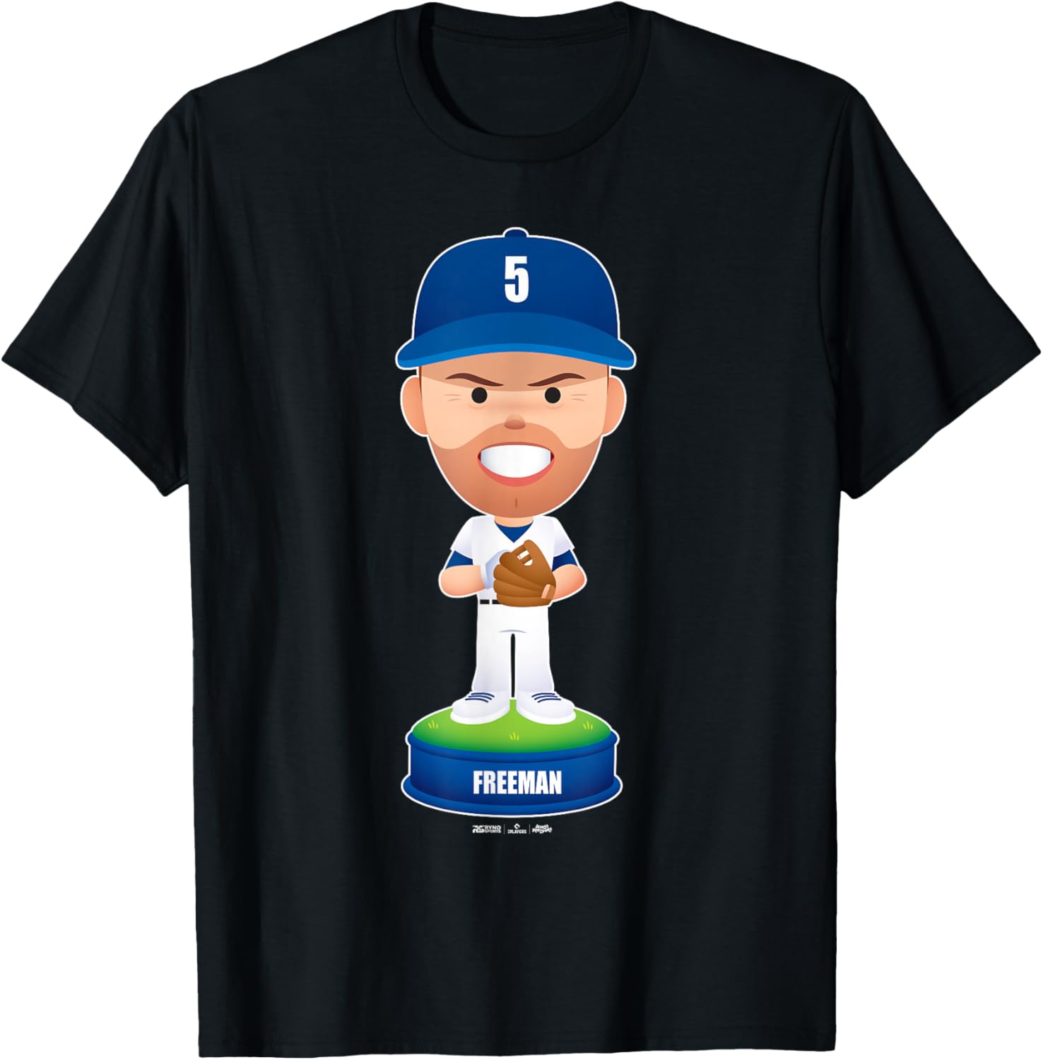 Freddie Freeman Los Angeles Baseball Bobblehead MLBPA T-Shirt - T-Shirt | Black
