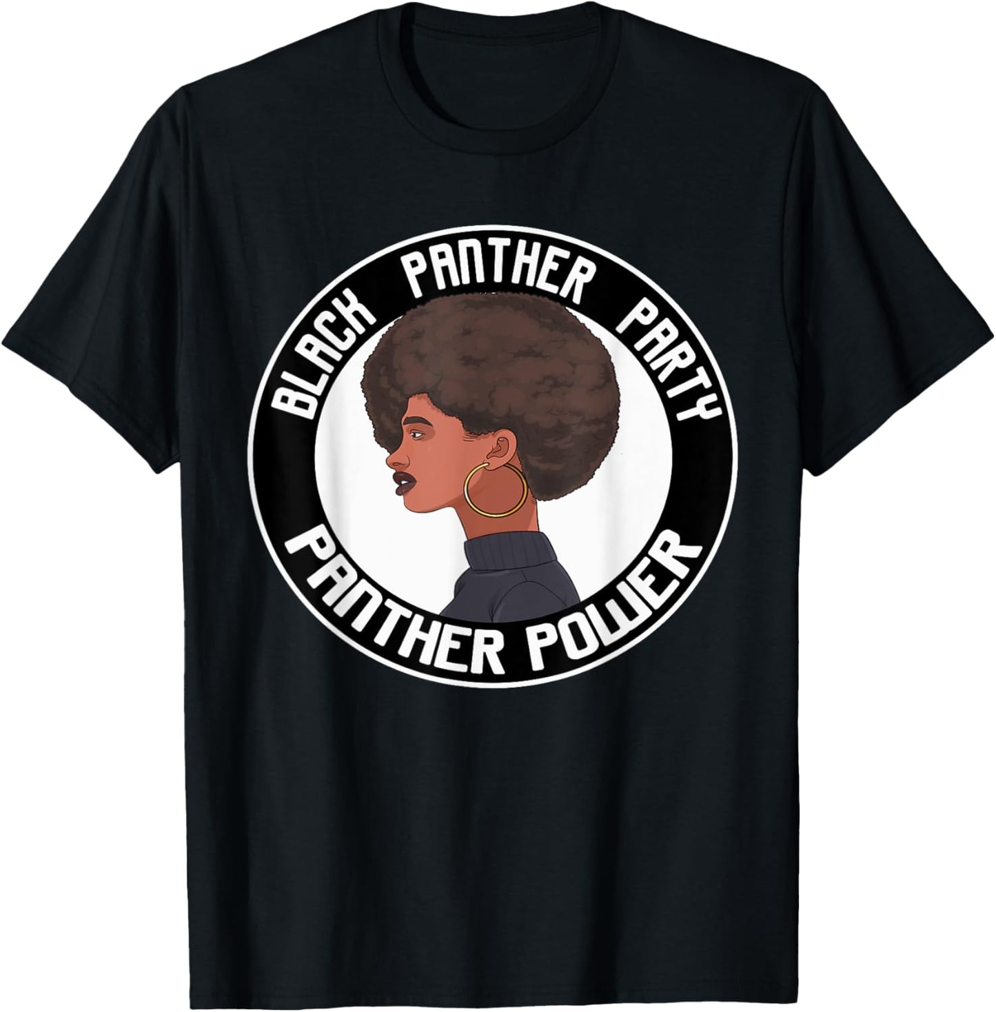 Black History Panther Party Power Logo Afro Hair 1966 T-Shirt - T-Shirt | Black