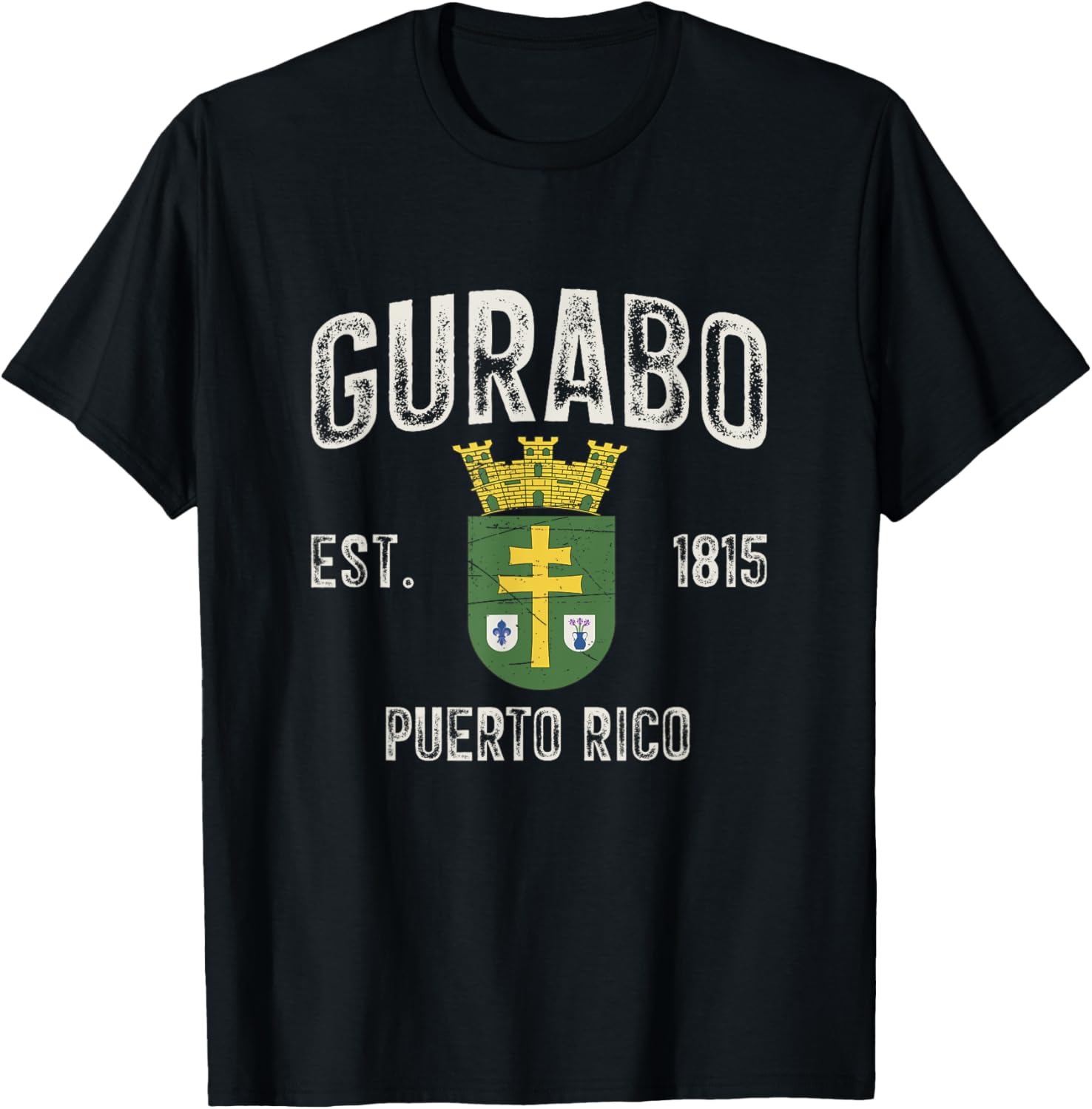Gurabo City In Puerto Rico Est 1815, Gurabo Armorial T-Shirt - T-Shirt | Black