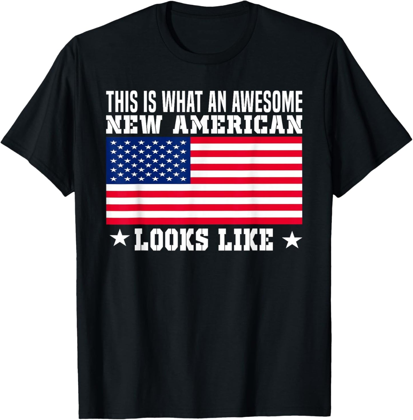 US Citizenship Decoration Gift American New USA Citizen Flag T-Shirt - T-Shirt | Black