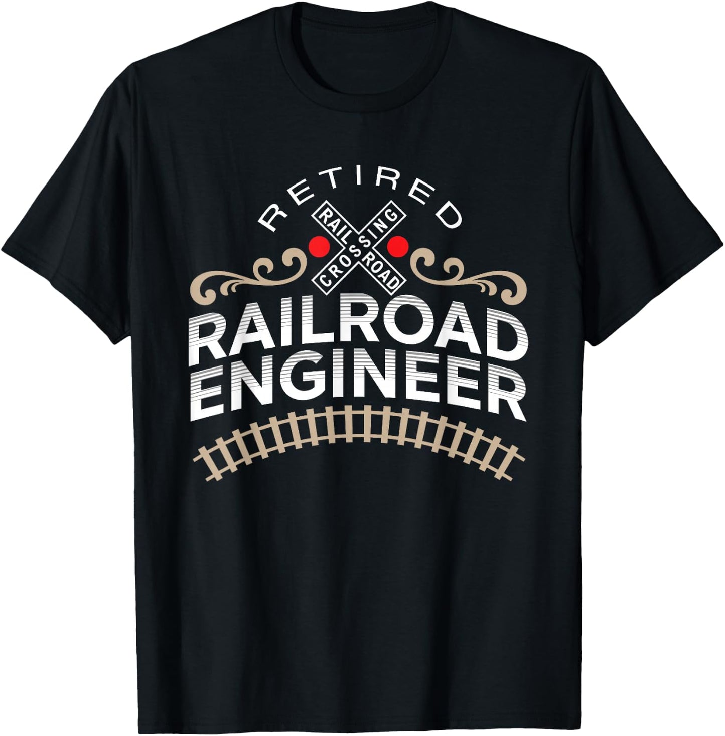 Retired Railroad Locomotive Train Engineer T-Shirt - T-Shirt | Black