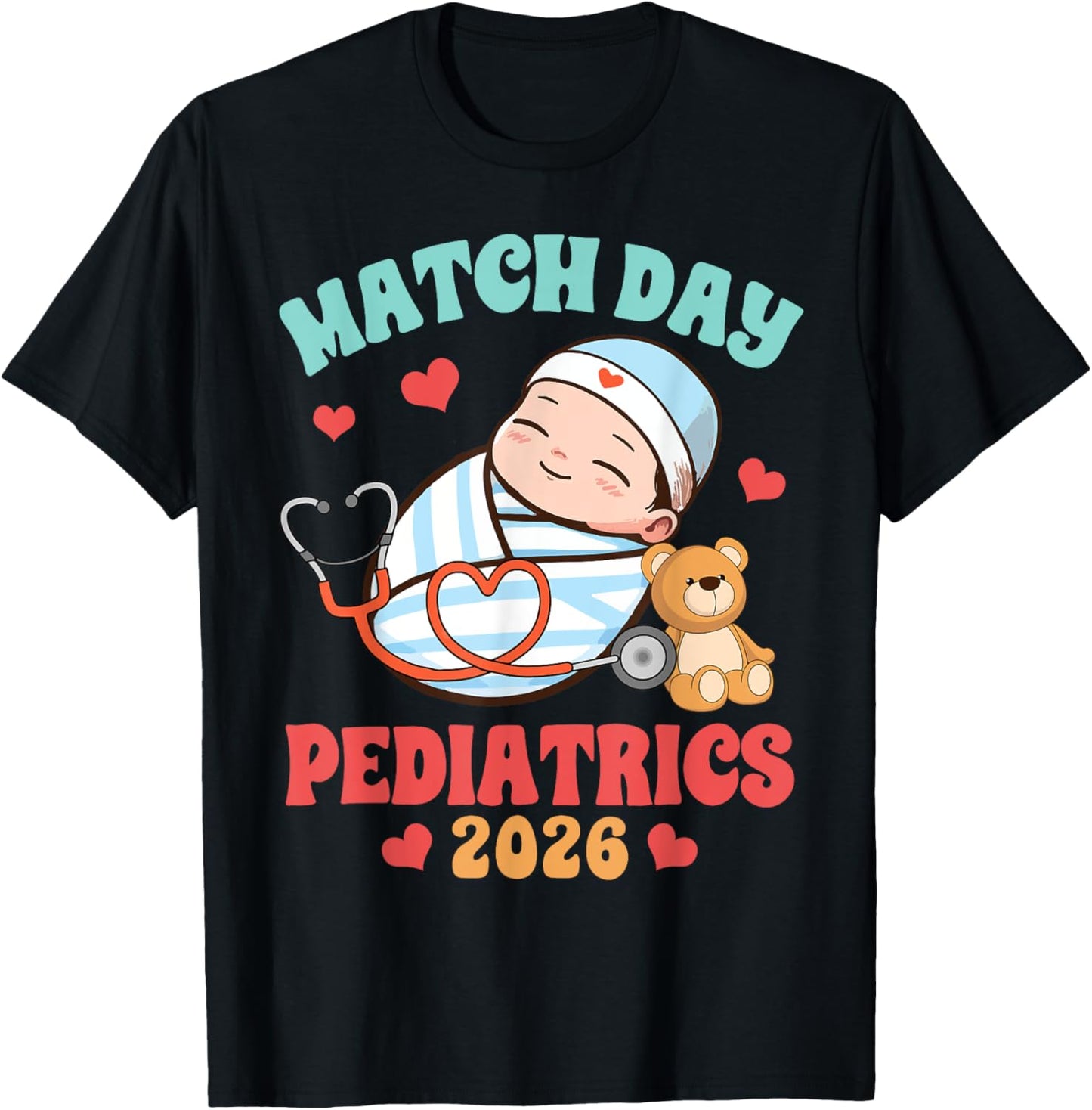 Pediatric Medical Graduation Match Day Pediatrics 2026 T-Shirt - T-Shirt | Black