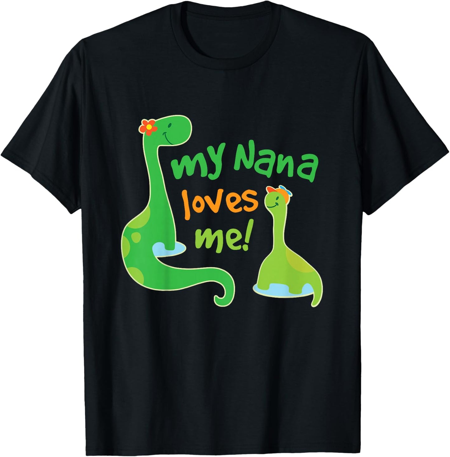 Kids Nana Loves Me Grandson T-Shirt - T-Shirt | Black