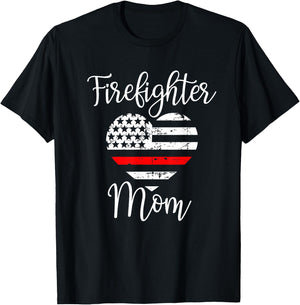 Firefighter Mom Son Firefighter Family Support Gift T-Shirt - T-Shirt | Black