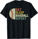 Funny Eat Sleep Baseball Repeat Kid Youth Boy Player Vintage T-Shirt - T-Shirt | Black