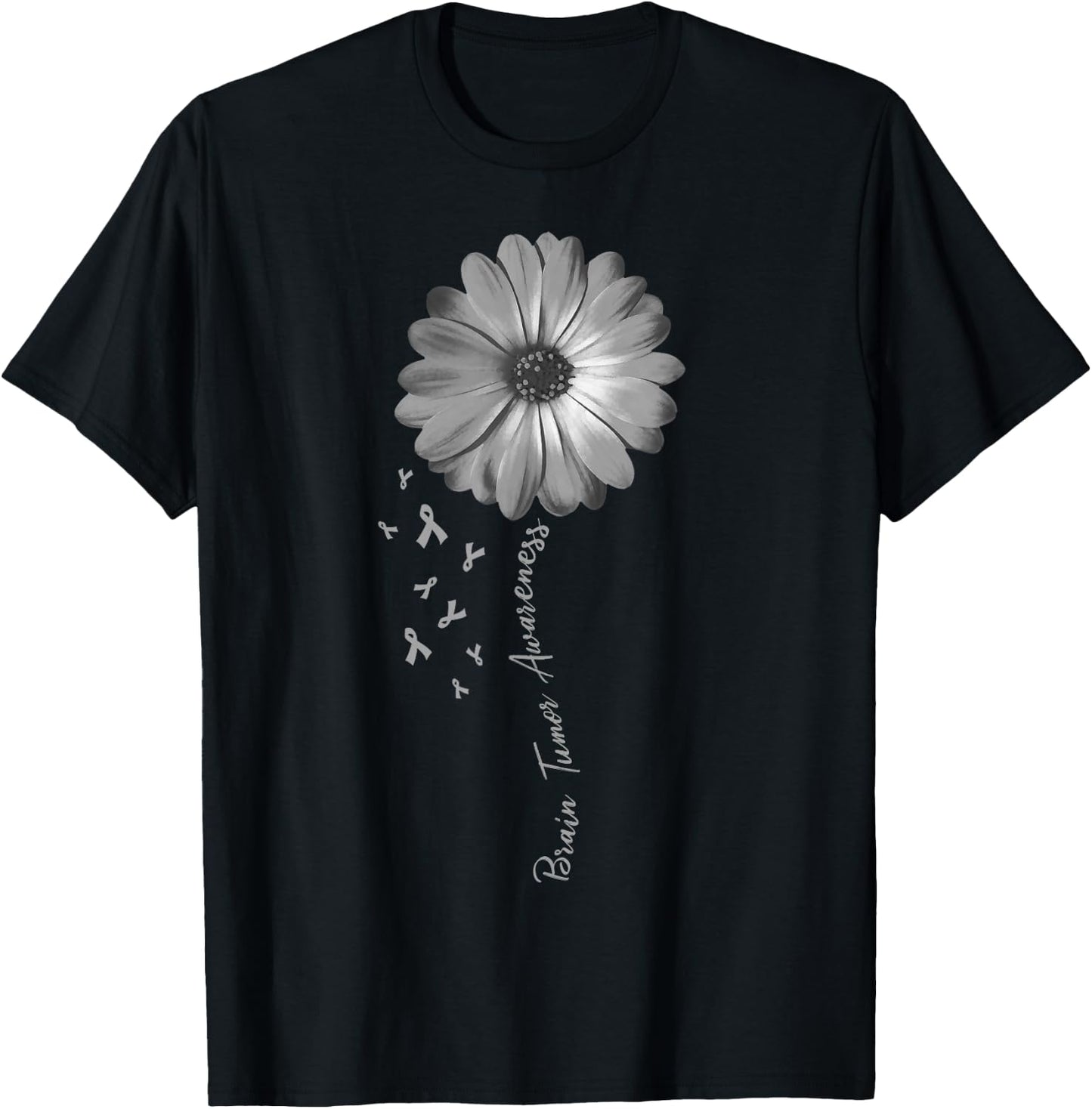 Daisy Flower Brain Tumor Awareness Gifts T-Shirt - T-Shirt | Black