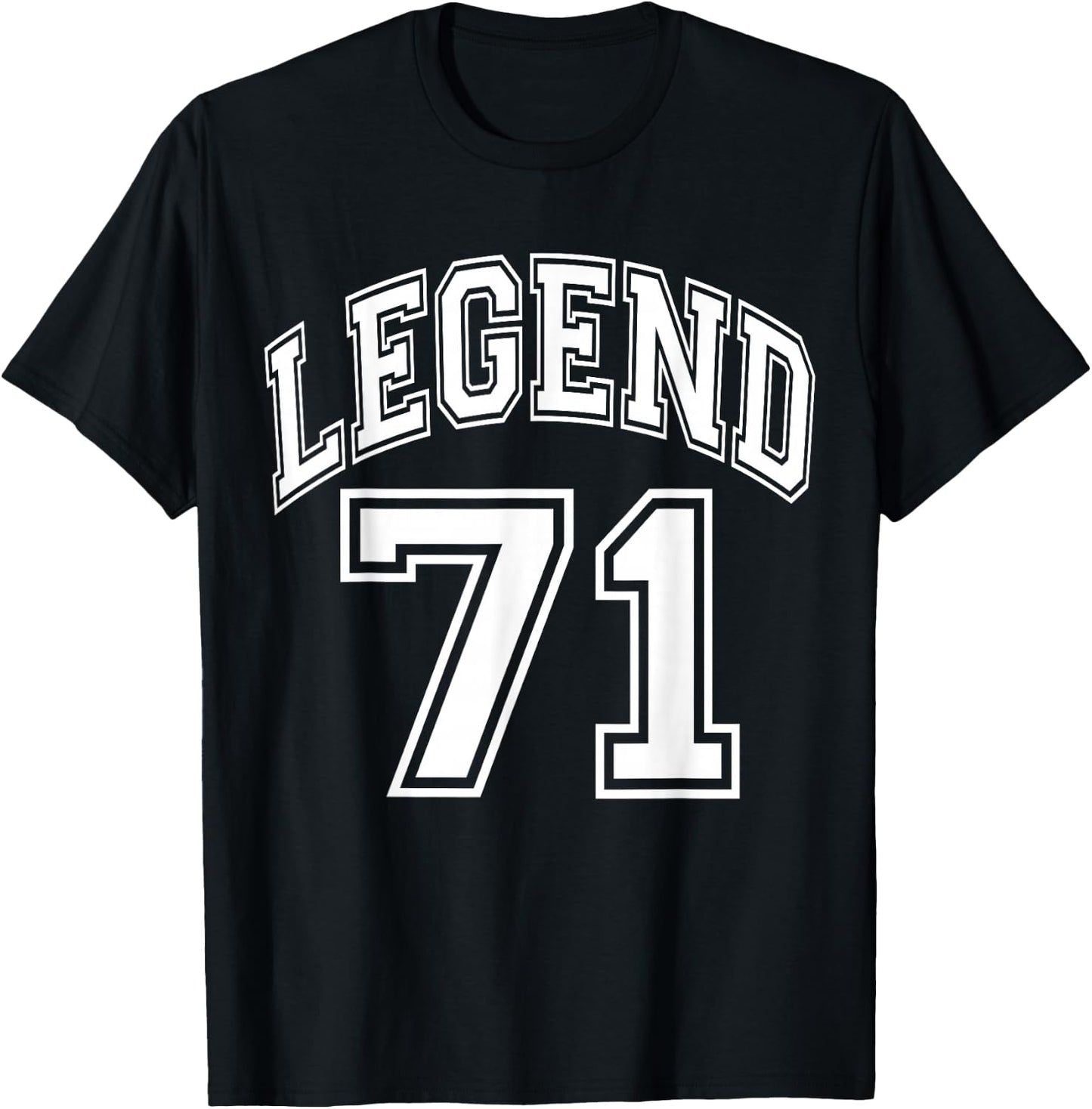 Legend 71 Years Old Number Team 71st Birthday Graphic T-Shirt - T-Shirt | Black
