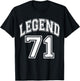 Legend 71 Years Old Number Team 71st Birthday Graphic T-Shirt - T-Shirt | Black
