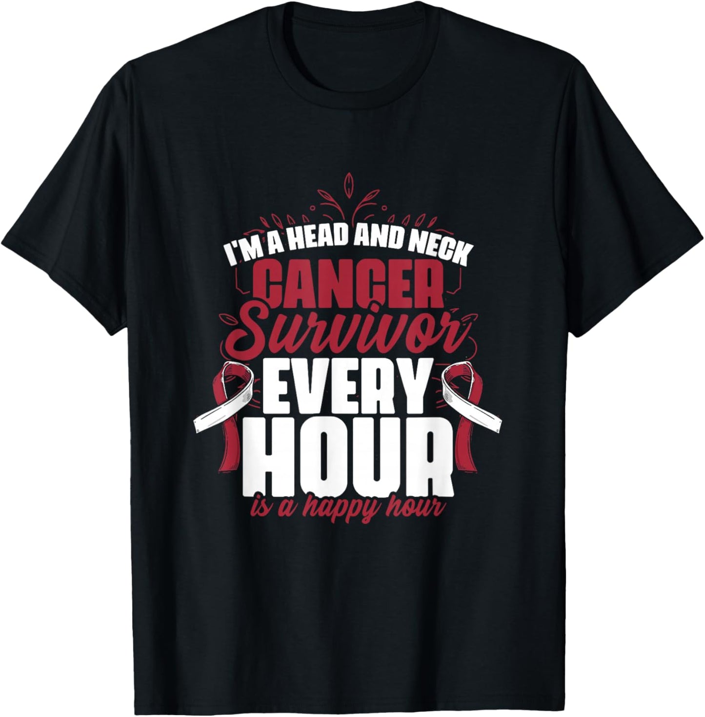 Head And Neck Survivor Oral Warrior Throat Cancer Awareness T-Shirt - T-Shirt | Black