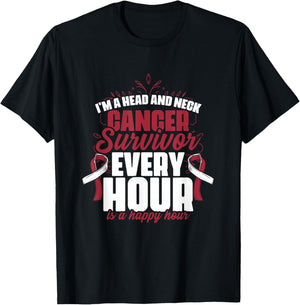 Head And Neck Survivor Oral Warrior Throat Cancer Awareness T-Shirt - T-Shirt | Black