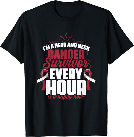 Head And Neck Survivor Oral Warrior Throat Cancer Awareness T-Shirt - T-Shirt | Black