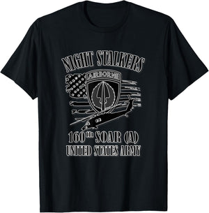 U.S. Army 160th SOAR- Airborne (Front Design) T-Shirt - T-Shirt | Black