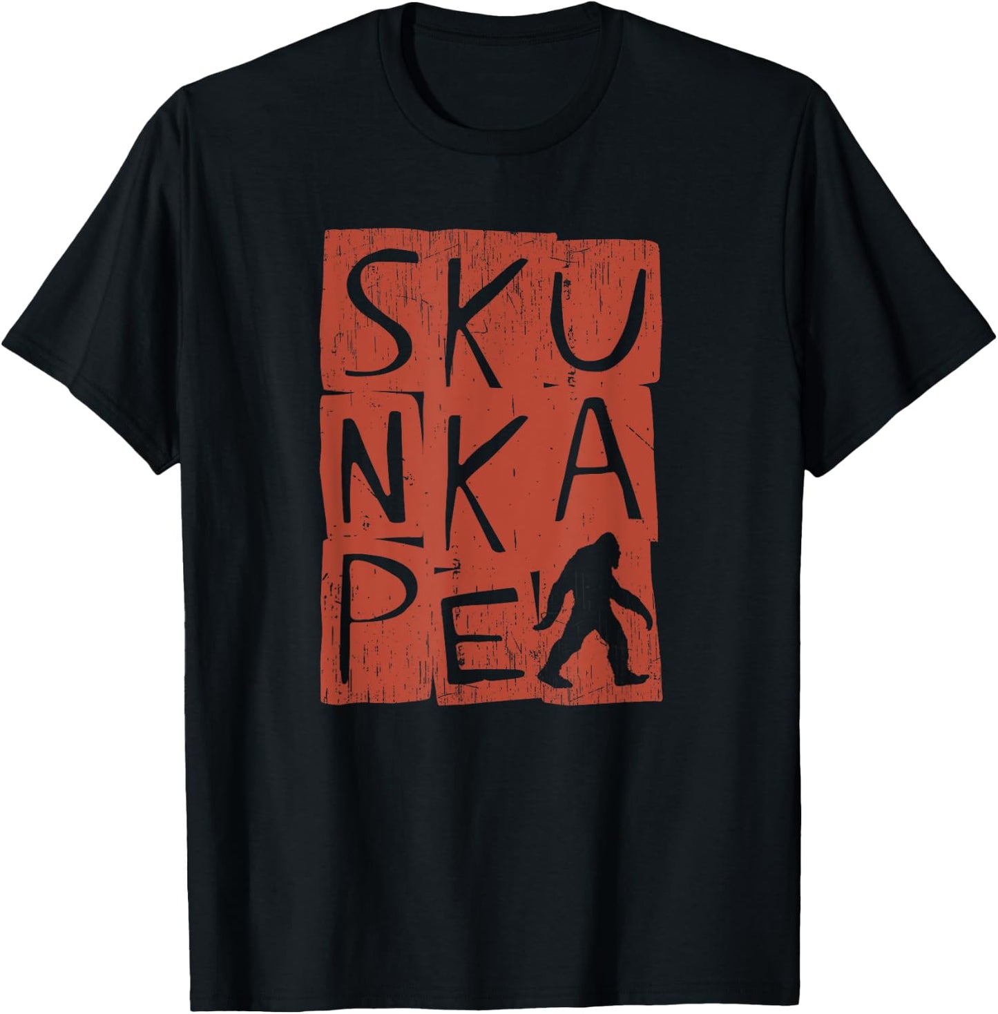 Skunk Ape - Sasquatch Florida Bigfoot Grunge Cryptid T-Shirt - T-Shirt | Black