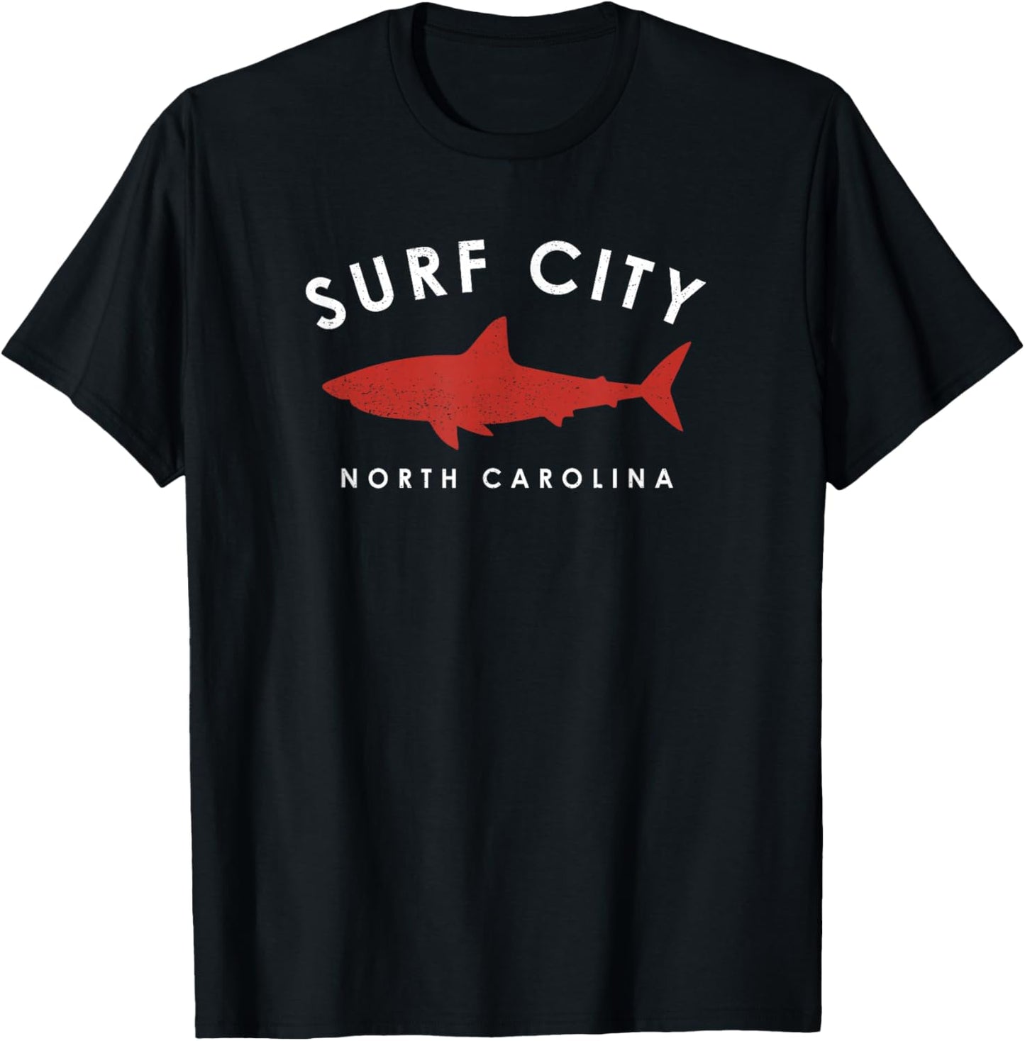 Surf City North Carolina Shark Souvenir Kids T-Shirt - T-Shirt | Black
