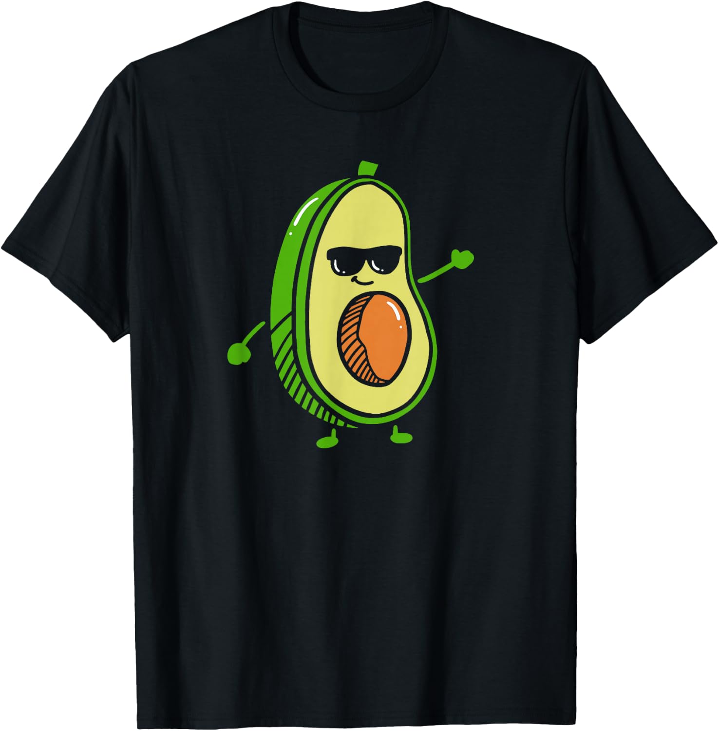 Sweet Dancing Avocado - Guacamole Avocado Graphics T-Shirt - T-Shirt | Black