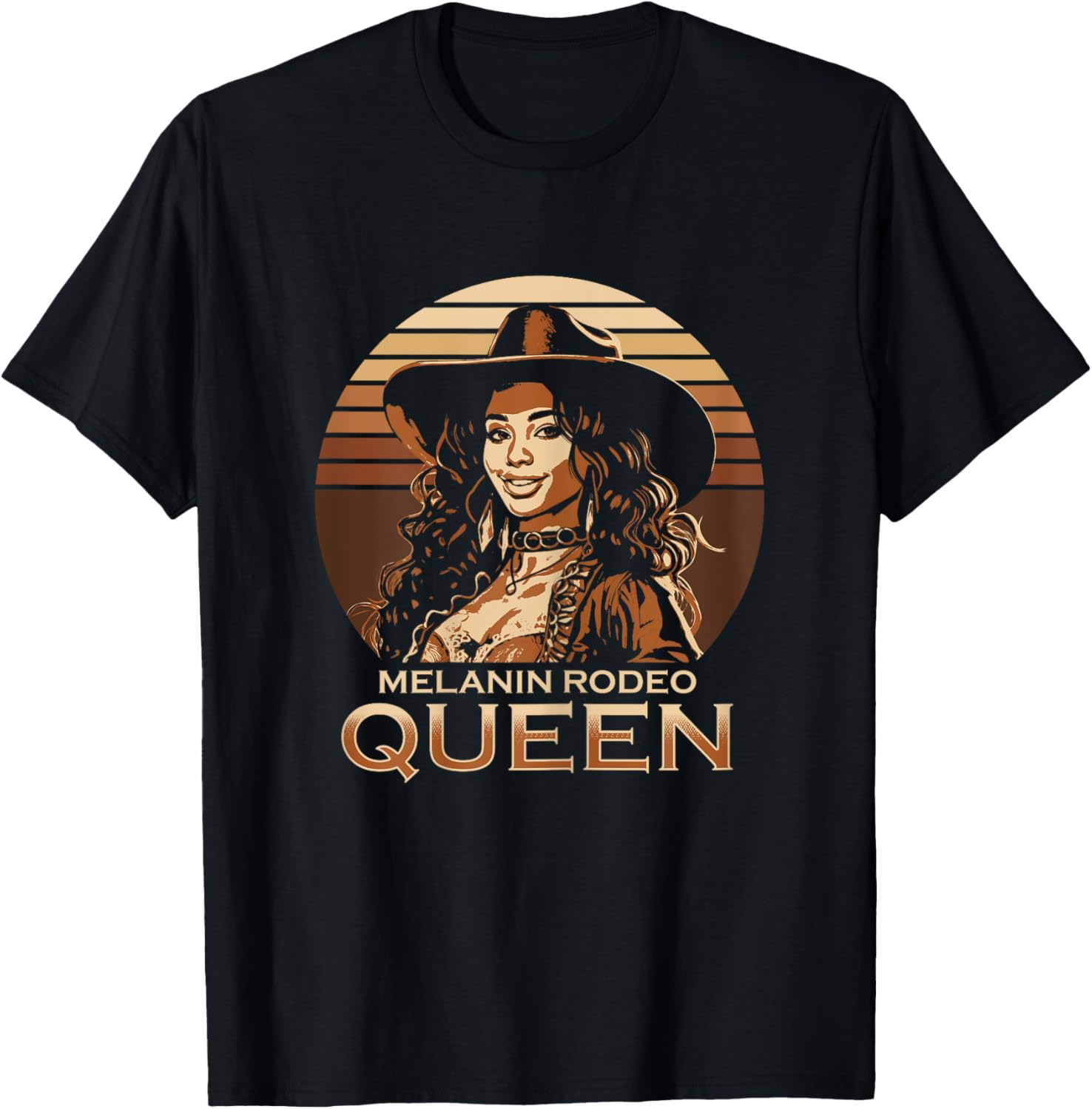 Melanin Rodeo Queen Bronc Riding African American T-Shirt - T-Shirt | Black