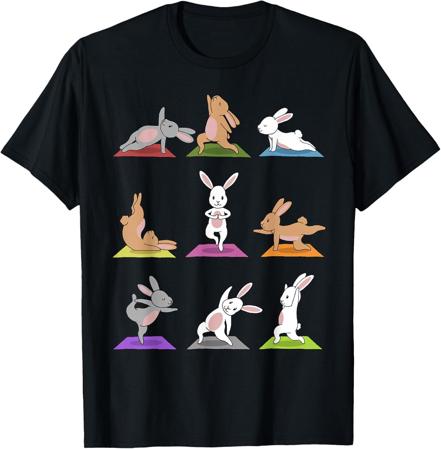 Bunny Yoga Funny Rabbits in Yoga Poses Sports T-Shirt - T-Shirt | Black