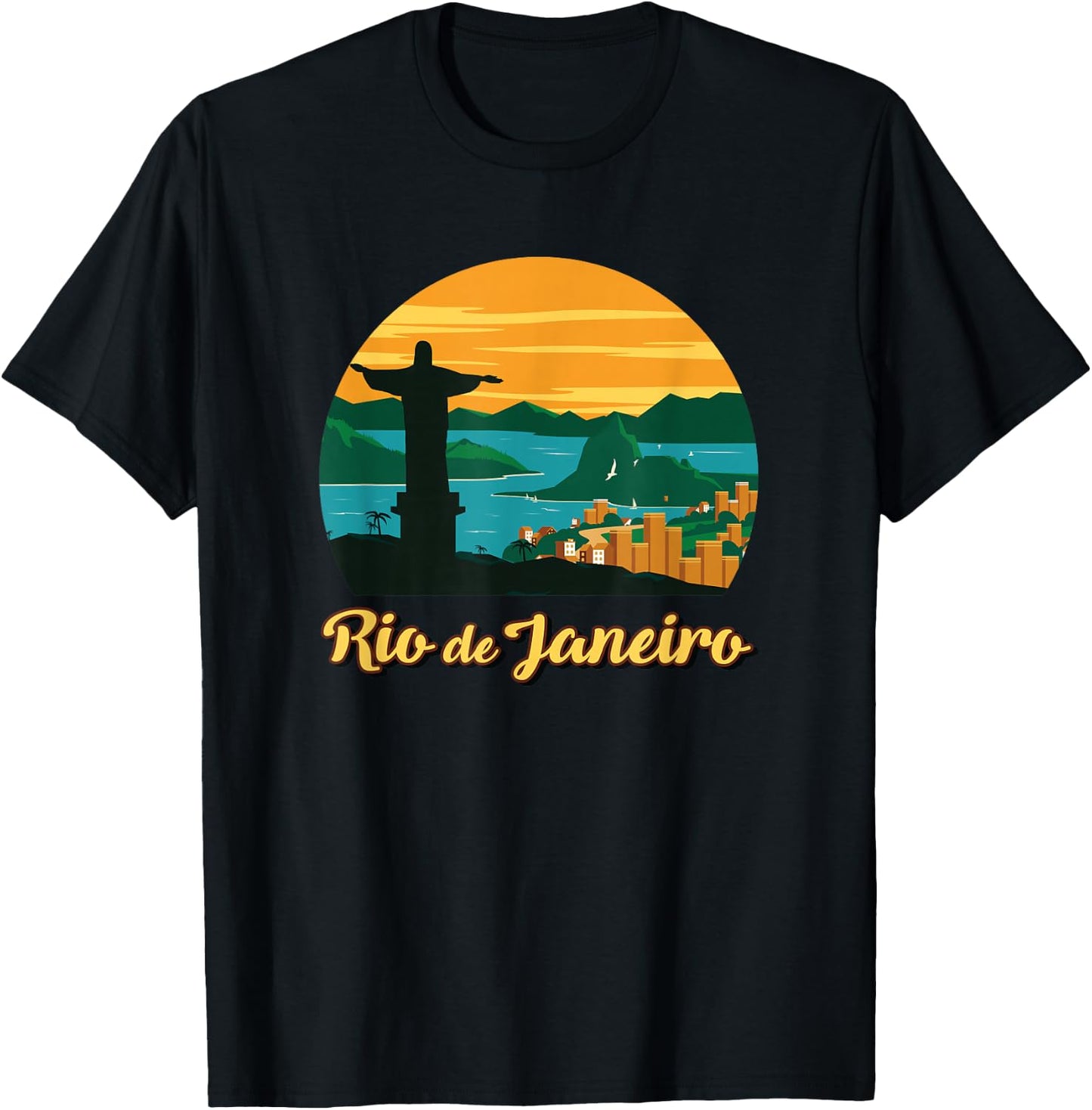 Rio De Janeiro Brazil Beach Surf Ocean Brazilian Island Bay T-Shirt - T-Shirt | Black