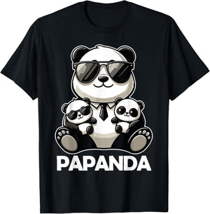 Funny Dad Papa Quotes for Father's Day Father Panda Papanda T-Shirt - T-Shirt | Black