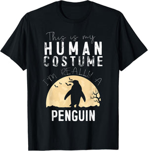 Halloween Human Costume Penguin Creepy Horror T-Shirt - T-Shirt | Black
