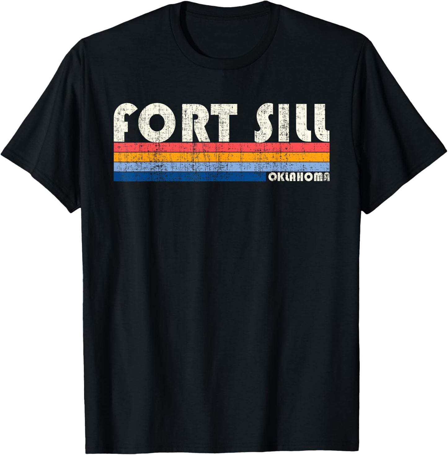 Vintage 70s 80s Style Fort Sill OK T-Shirt - T-Shirt | Black